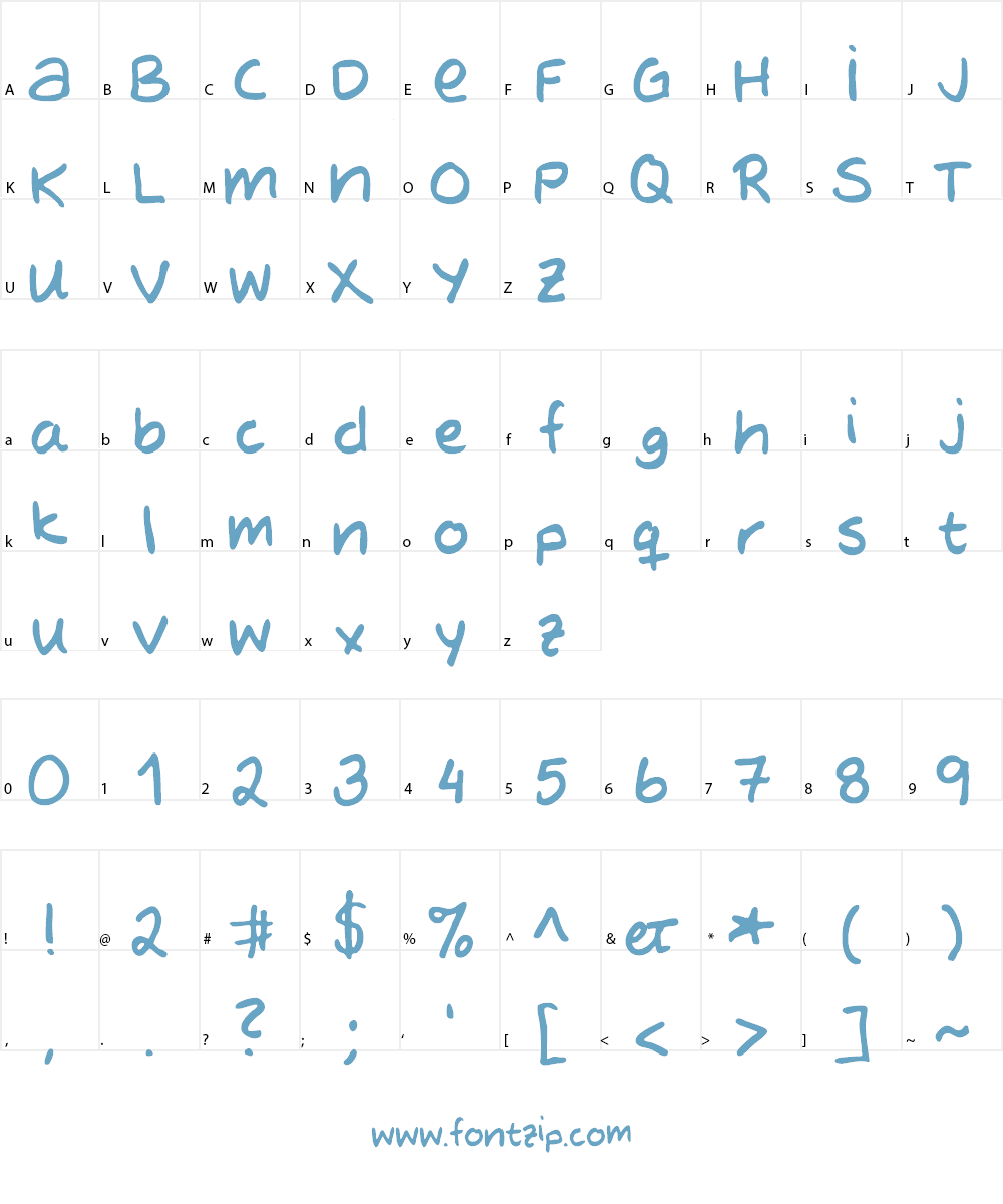 MTF Evas Hand Font Character